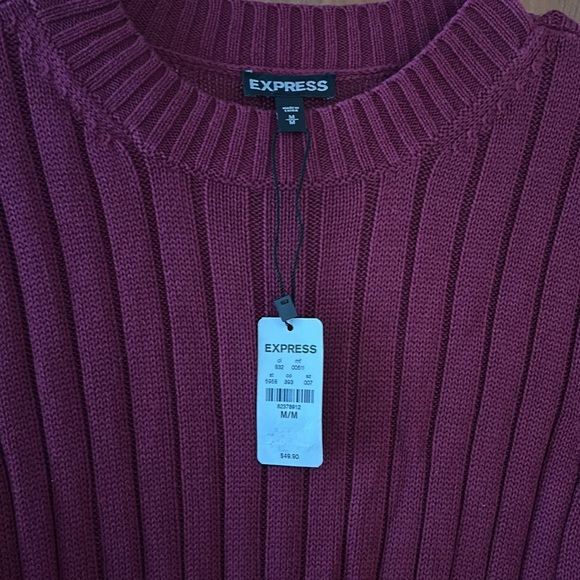 Express Burgundy Knit Sweater - Picture 5 of 5